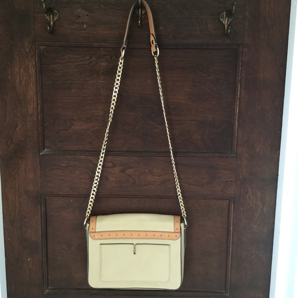 Pour La Victoire beige and tan cross-body bag. - Picture 3 of 8
